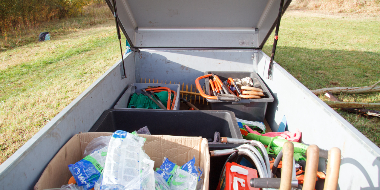 aanhanger met gereedschap